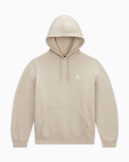 Women's Converse Go-To Embroidered Star Chevron Standard Fit Fleece Hoodie Grey | AU 48C0EQ